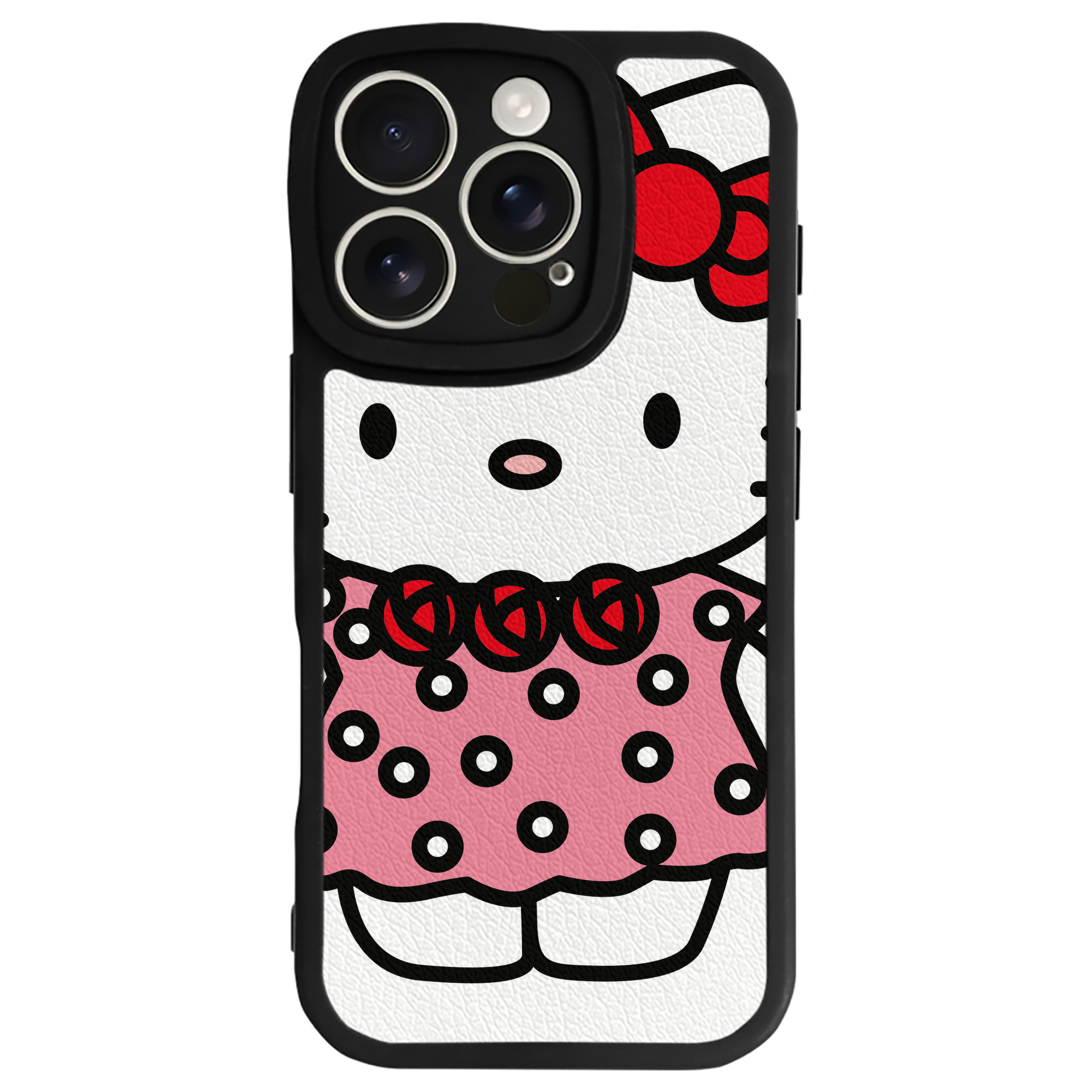 （画像用） Hello Kitty ハローキティ 【iPhone 16シリーズ対応】シリコンスマホケース（レザー調） 材質：シリコン